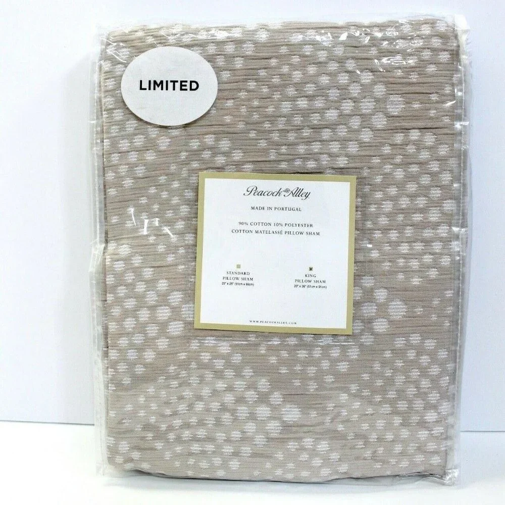 Peacock Alley Matelasse One King Pillow Sham Light Brown